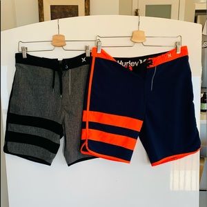 2 pairs of Hurley “Phantom” mens size 30 board shorts